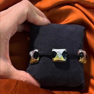 Murano Black and Gold Square Bead Bracelet NWOT 🖤💛